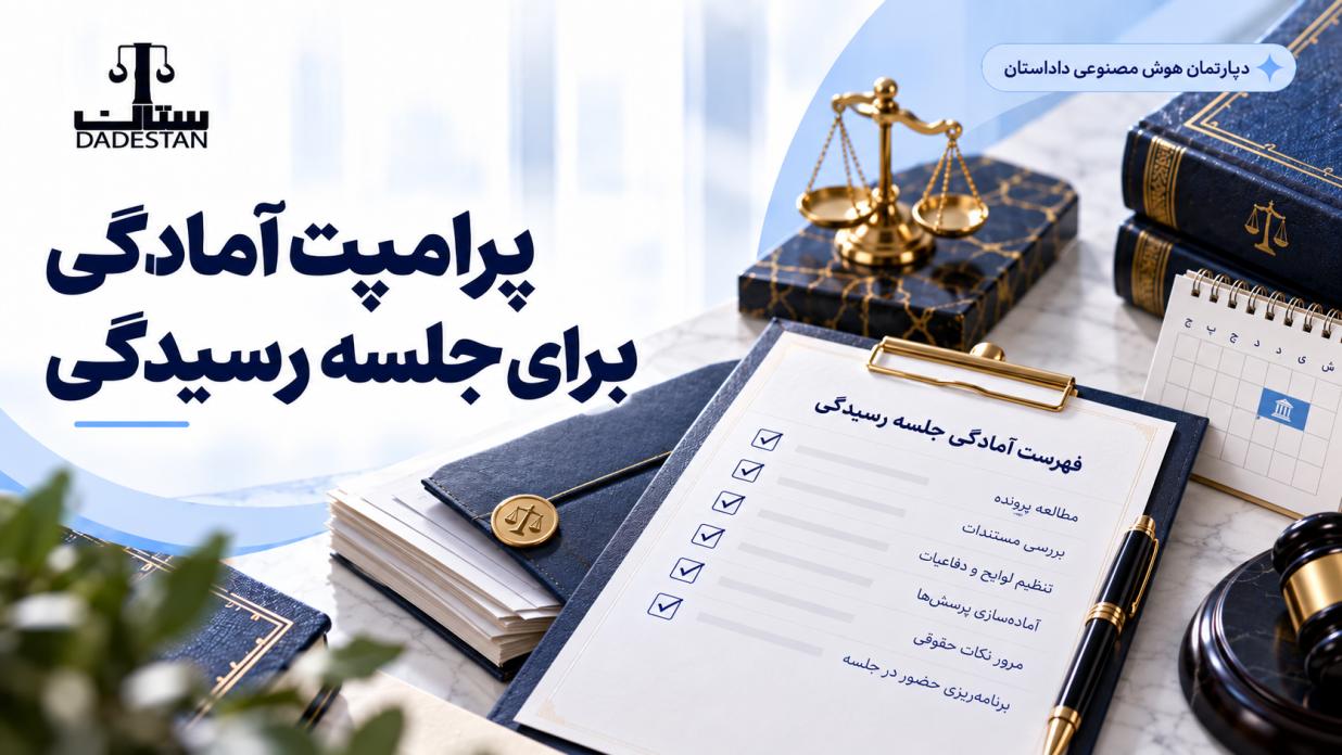 پراپمت هوش مصنوعی ویژه آمادگی برای جلسه رسیدگی پرونده در دادگاه